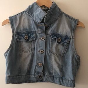 Denim crop top jacket